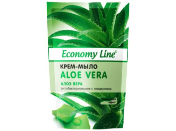 Крем-мыло Алоэ Вера Антибактериальное с глицерином Economy Line, 460мл