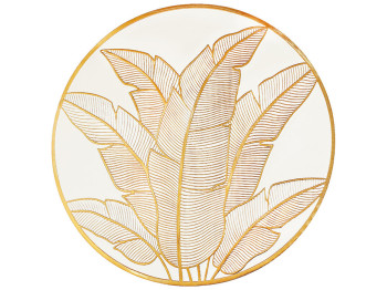 Серветка сервірувальна (плейсмат) Floral, колір - білий із золотом, 38см