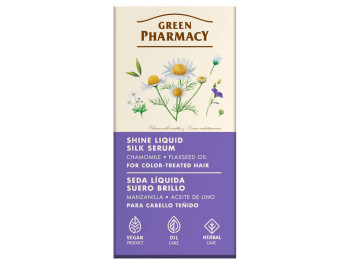 Сироватка для волосся Green Pharmacy Рідкий шовк, ромашка та лляна олія, 30мл
