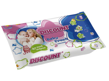 Влажные салфетки детские "Discount" "C экстрактом ромашки" 40 шт