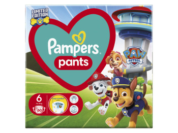 Підгузки-трусики Pampers Pants Щенячий патруль, одноразові, розмір 6 Extra Large, 14-19кг, 60шт