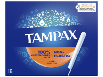 Тампони Tampax Super Plus, з картонним аплікатором, 4 краплі, 18шт