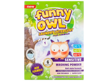 Пральний порошок для чутливої шкіри Funny Owl Sensitive, 420 г