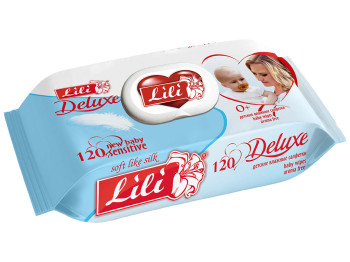 Вологі серветки дитячі Lili DELUXE "З екстр. календули" 120шт клапан 