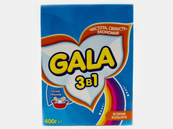 Стиральный порошок GALA для ручной стирки "3в1 Яркие цвета" 400гр