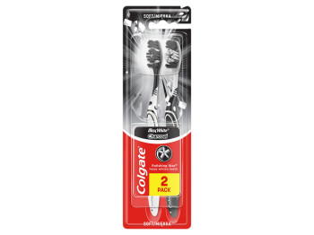 Зубная щётка Colgate Max White Charcoal, мягкая, уголь (цена за 2 шт)
