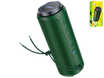 Колонка Borofone BR22, Bluetooth 5.1, FM, USB, TF, AUX, 10Вт, 205×85×80мм, колір темно-зелений