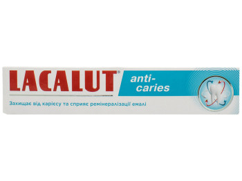 Паста зубная Lacalut Anti‑caries, защита от кариеса и реминерализация, очищение, 75мл