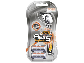 Бритва з 2 змінними касетами Bic "Flex 5 hybrid" 5 лез (ціна за набір 1шт)