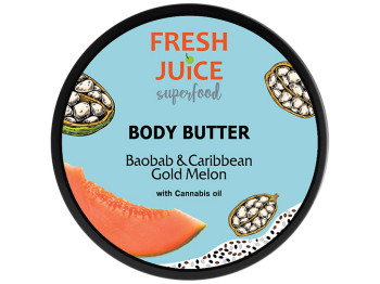 Крем-олія для тіла Fresh Juice Superfood Baobab Caribbean Gold Melon, з олією канабіс, 225мл