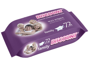 Влажные салфетки для всей семьи "Discount" "С экстрактом ромашки" 72шт