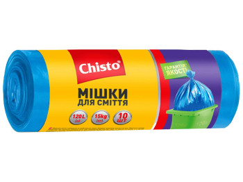 Пакети для сміття Chisto, міцні, 120л, 10шт
