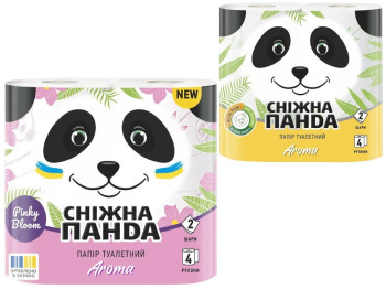Папір туалетний Сніжна панда Aroma двошаровий (НУ023) (ціна за упаковку 4 рулони)