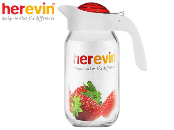 Глечик з кришкою Herevin "Red" 15,5х9,5х20,5см 1л 46027