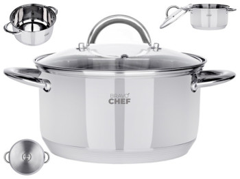 Каструля Bravo Chef, з кришкою, 18см, 2,6л, 6900067208682