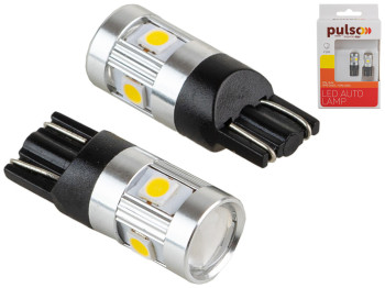 Лампа Pulso габаритні LED T10/W2.1x9.5d/6SMD-3030, 9-18v, 210lm (ціна за 2шт) (LP-66162)
