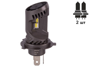 Лампи PULSO VO-H4-H/L/LED-chips Flip chip/9-16V/2x50W/6000Lm/6500K (VO-H4) (ціна за набір 2шт)