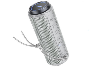 Колонка Borofone BR22, 10Вт, Bluetooth 5.1, 1200mAh, Micro-USB, пластик, 205×85×80мм, колір сірий