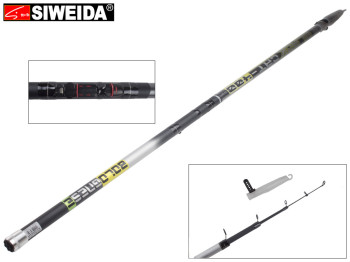 Удочка Siweida "Black Cat" стекловолокно, 5 колец, 4-секционная 4м, 5-25г