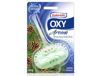 Трифазний блок для туалету Kolorado Oxy Aroma "зелений ліс" 40гр