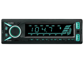 Автомагнитола Celsior CSW-2414M, MP3/SD/USB/FM, Bluetooth, подсветка бирюзовая, цвет черный