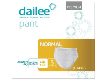 Подгузники-трусики для взрослых Dailee Pant Premium Normal S, 5 капель, до 1300мл, 60-100см, 14шт