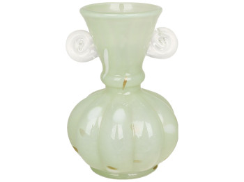 Ваза скляна Jade, ручної роботи, нефритово-зелена, D14 × 20,5 см