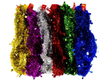 Елочный дождик "Мишура - Звездочки" 2.45м 50879