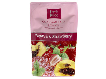 Соль для ванн Fresh Juice дой-пак "Papaya & Strawberry" папайя и клубника 200 мл