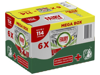 Набор капсул для посудомоечных машин Fairy Platinum Plus Лимон, 114шт