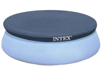 Тент-чохол Intex 28026 для надувного басейну діаметр 396см, ПВХ 0,20мм, з дренажем, з фіксацією