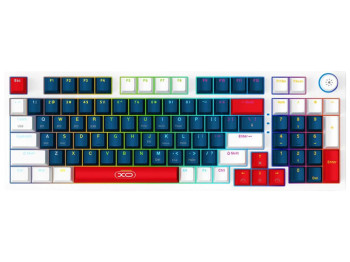 Клавіатура XO KB-08 Wireless Tri-mode, механічна, 96 клавіш, RGB, 386×137×41мм