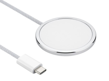 Зарядний пристрій бездротовий MagSafe C9, 25.5W, Type-C nylon, QI2, 1:1, пластик, колір білий