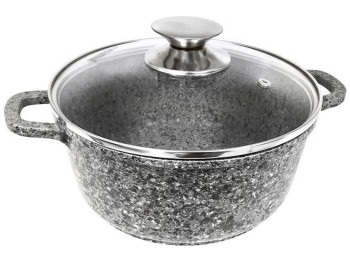 Каструля з кришкою Benson, гранітне матове покриття, 6,3л
