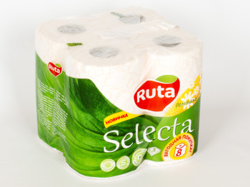 Бумага туалетная "Ruta Selecta" белая с аром.ромашки трехсл. (цена за уп. 8 рулонов)