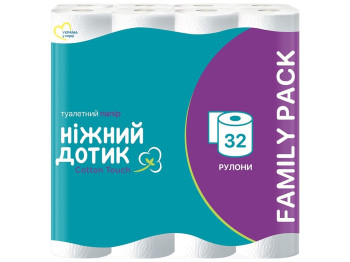 Туалетний папір Ніжний дотик, 2 шари, білий (ціна за упаковку 32шт)