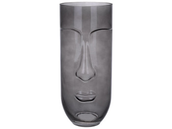 Ваза Face, 28см, цвет - дымчато-серый