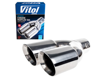 Насадка на глушник VITOL НГ-0478, вхід D64мм, довжина 229мм, 2 виходи 76мм