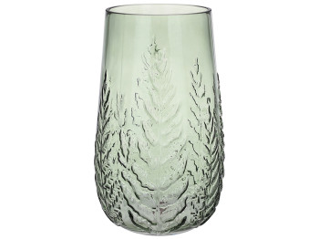 Ваза стеклянная Leaf зелёная, D13,5 × 26 см