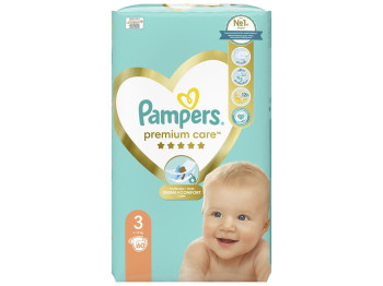 Підгузки Pampers Premium Care Midi, розмір 3 (6–10 кг), 60шт