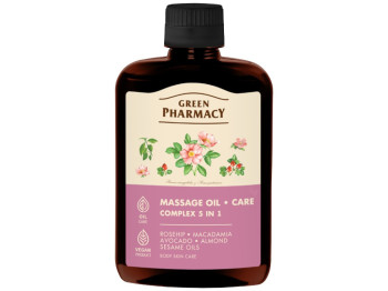 Масло массажное 5в1 Green Pharmacy, с маслами миндаля, кунжута, шиповника, макадамии, авокадо, 200мл