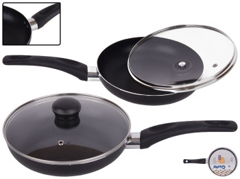 Сковорода алюмінієва з кришкою GUSTO інд. дно, покриття XYLAN Plus d20см GT-2100-20/4
