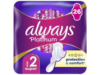 Прокладки Always Platinum Super Quatro з крильцями, 4 каплі, 26шт