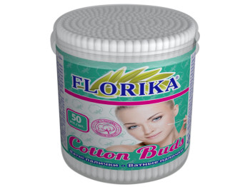 Ватні палички (пластик) Florika 50шт (у банці)