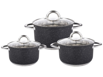 Набір каструль, нерж. сталь, 16x9,5см/18x10,5см, 1,9/2,6/3,6л (ціна за набір 6 предметів)