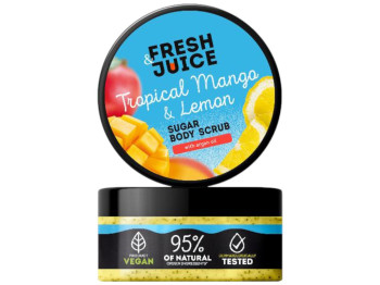 Скраб сахарный для тела Fresh Juice, с маслом арганы и экстрактами манго и лимона, 200мл