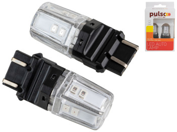 Лампа Pulso габаритні LED 3157/W2.5x16q/12SMD-2835, 2контакта, 9-36v, 120/50lm RED (ціна за 2шт) (LP