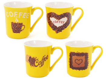 Чашка Coffee, 4 дизайна, 270мл (цена за 1шт)