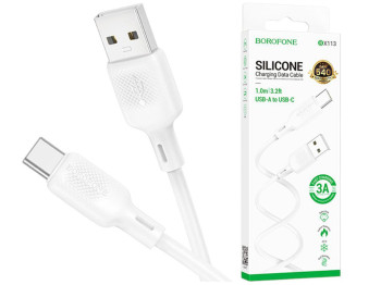 Кабель USB Borofone BX113 Silicone Type-C 3A Колір Бiлий