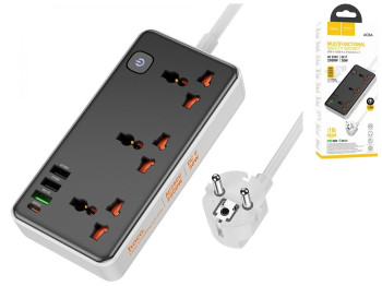 Сетевой удлинитель Hoco AC8A PD30W/QC18W/1C3A Цвет Черный